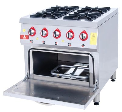 DRN 4 Lü Kuzine 4 Ocak 1 Fırın Gazlı ve Lpg Li 80x84x85 Cm DRNKU-8080 (DRNKU-8080)