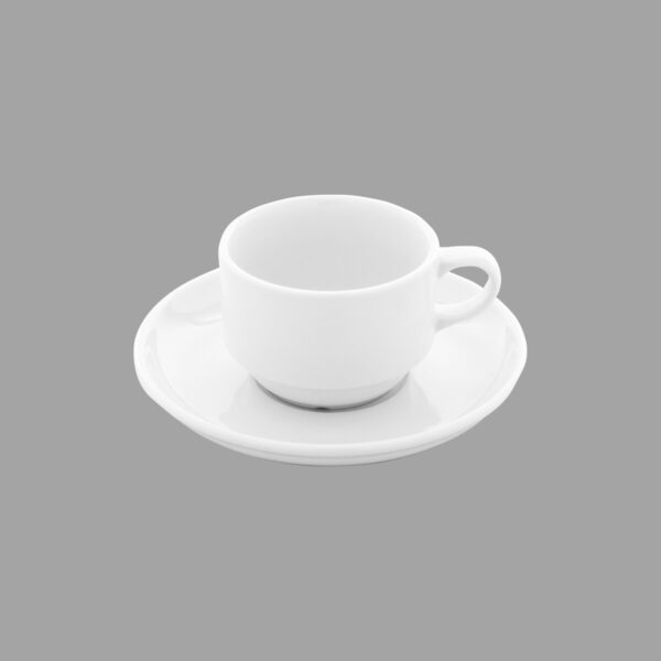 Güral Porselen Horeca White Enternasyonel 90 cc Tabaklı Espresso Fincanı