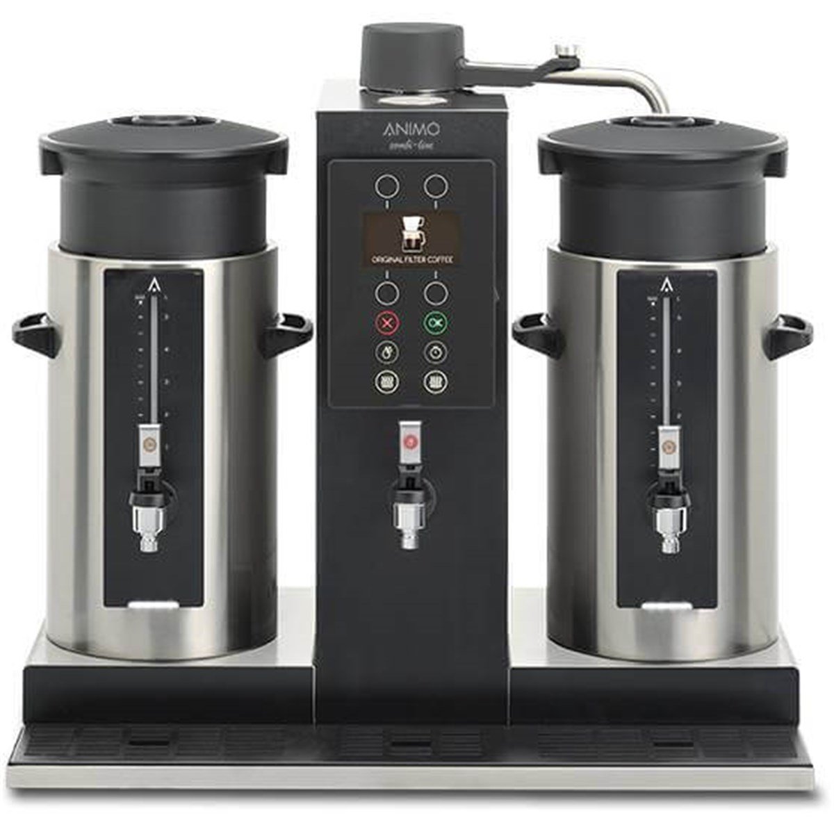 Animo 2x10 Silindirik Filtre Kahve Makinesi Sıcak Su Çıkışlı 1005402 - CB 2x10 W (1005402 - CB 2x10 W)