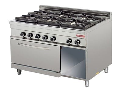 Arisco 6 Ocaklı Gazlı Kuzine 2/1 GN Fırın Ce Belgeli Profesyonel Kuzine GR932E (GR932E)