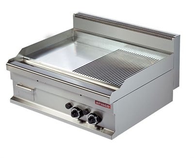 Arisco 80 lik Gazlı Izgara Yarı Düz Yarı Oluklu Yüzey Profesyonel Seri Ce Belgeli 80x70x29 GG721SG-S (GG721SG-S)