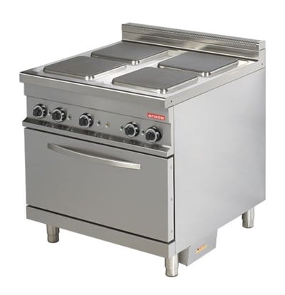 Arisco Elektrikli 4 Ocaklı Kuzine 2/1 GN Elektrikli Fırın 85x90x90 ER922 / Range / Electric (ER922)
