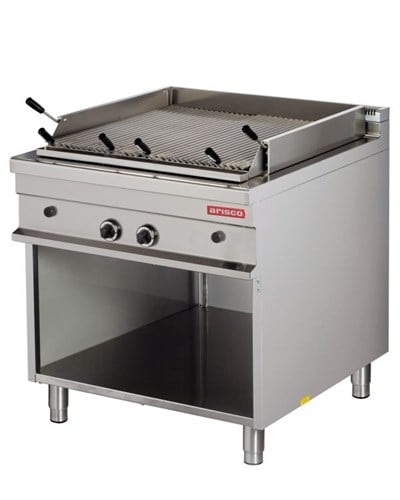 Arisco Lavataşlı 90 lık Gazlı Profesyonel Izgara Ce Belgeli Alt Açık Dolaplı GGL921 / Lava Char Grill / Gas (GGL921)