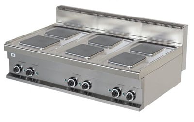 Arisco Set Üstü Elektrikli Ocak 6 Pleytli Kare Ocak Profesyonel 7 Pozisyonlu Isıtma 120x70x29 ER731K-S / Range / Electric (ER731K-S)