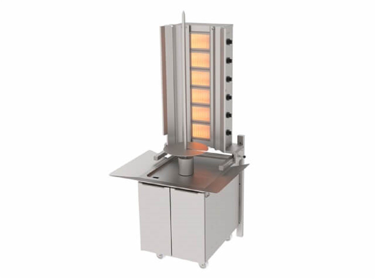 Atalay 6 Radyanlı Gazlı Döner Ocağı , Alttan Motorlu Duvara Monte ADG-6D (ADG-6D)