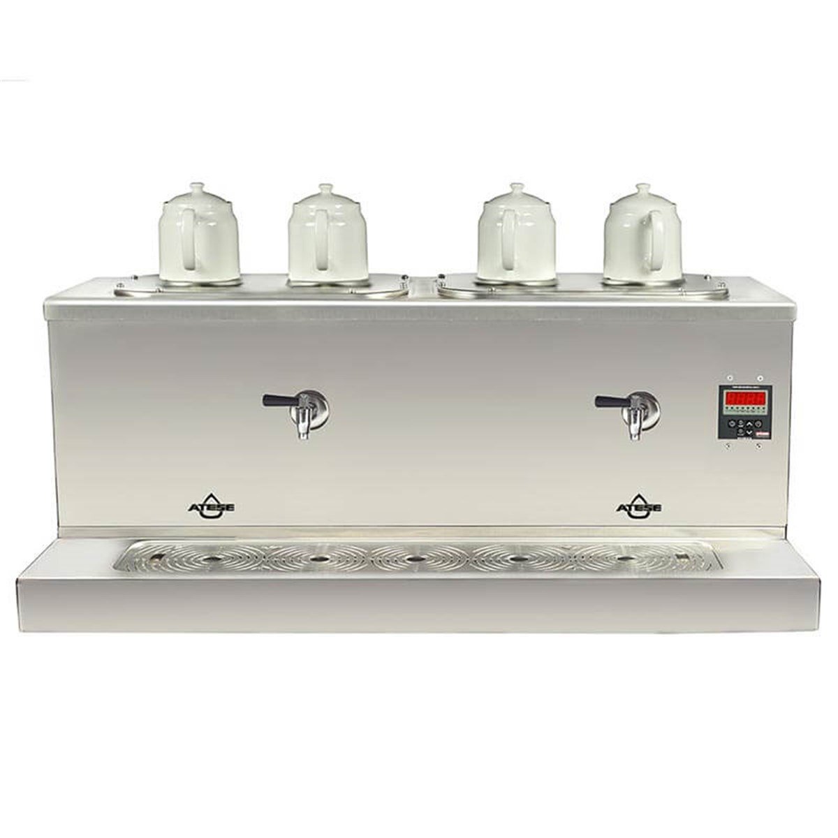 Ateşe Cappadocia Dijital Elektrikli 4 Demlikli Çay Makinesi (INOX CDE4) (INOX CDE4)