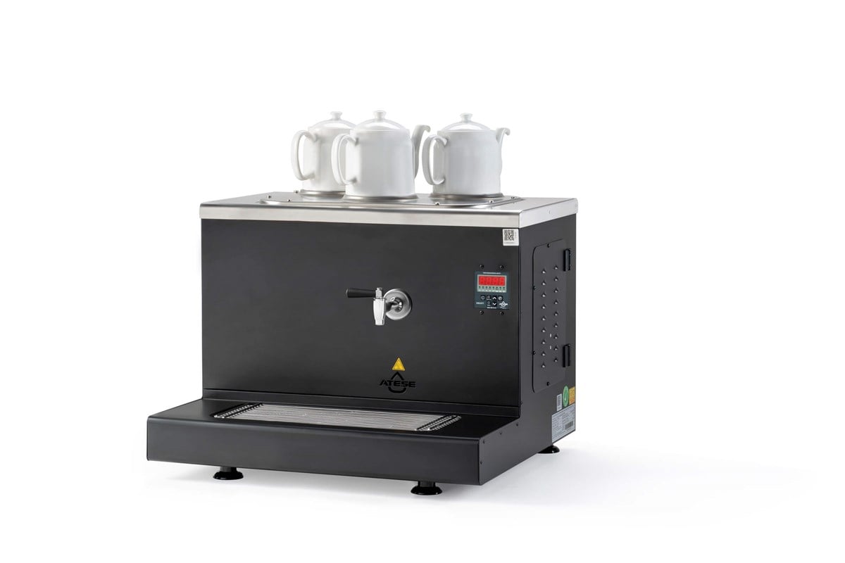 Ateşe Cappadocia Smart Elektrikli 3 Demlikli Çay Makinesi (INOX CSE3) (INOX CSE3)