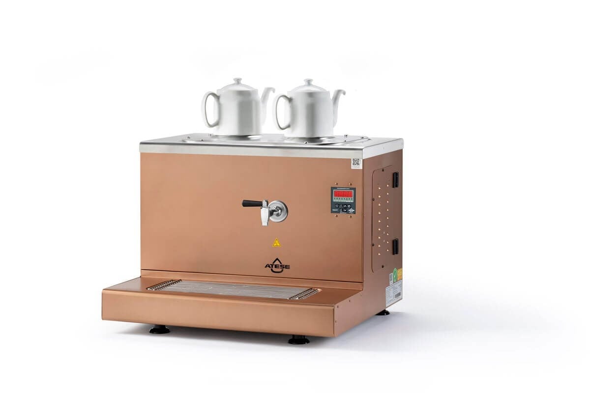 Ateşe Cappadocia Smart Gaz+Elektrikli 2 Demlikli Çay Makinesi (STATIC CSGE2) (STATIC CSGE2)