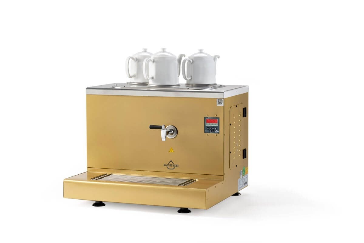 Ateşe Cappadocia Smart Gaz+Elektrikli 3 Demlikli Çay Makinesi (STATIC CSGE3) (STATIC CSGE3)