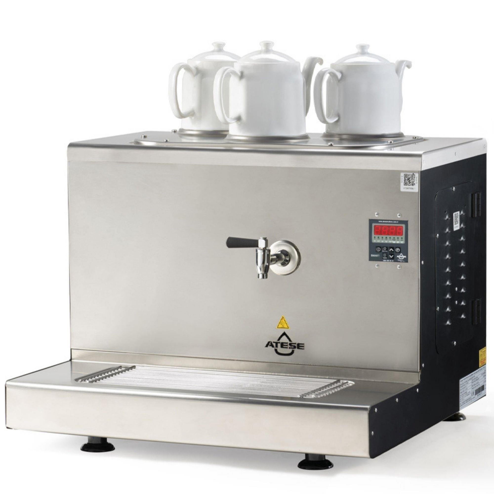 Ateşe Cappadocia Smart Gaz+Elektrikli 3 Demlikli Çay Makinesi (INOX CSGE3) (INOX CSGE3)