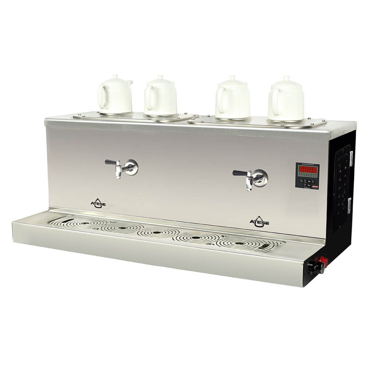 Ateşe Cappadocia Dijital Gaz+Elektrikli 4 Demlikli Çay Makinesi (STATIC CDGE4) (STATIC CDGE4)