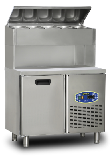 Dampak 1 Kapılı Pizza Hazırlık Buzdolabı, Yüksek Model 100x70x133 22TBF1S-PY70 (22TBF1S-PY70)