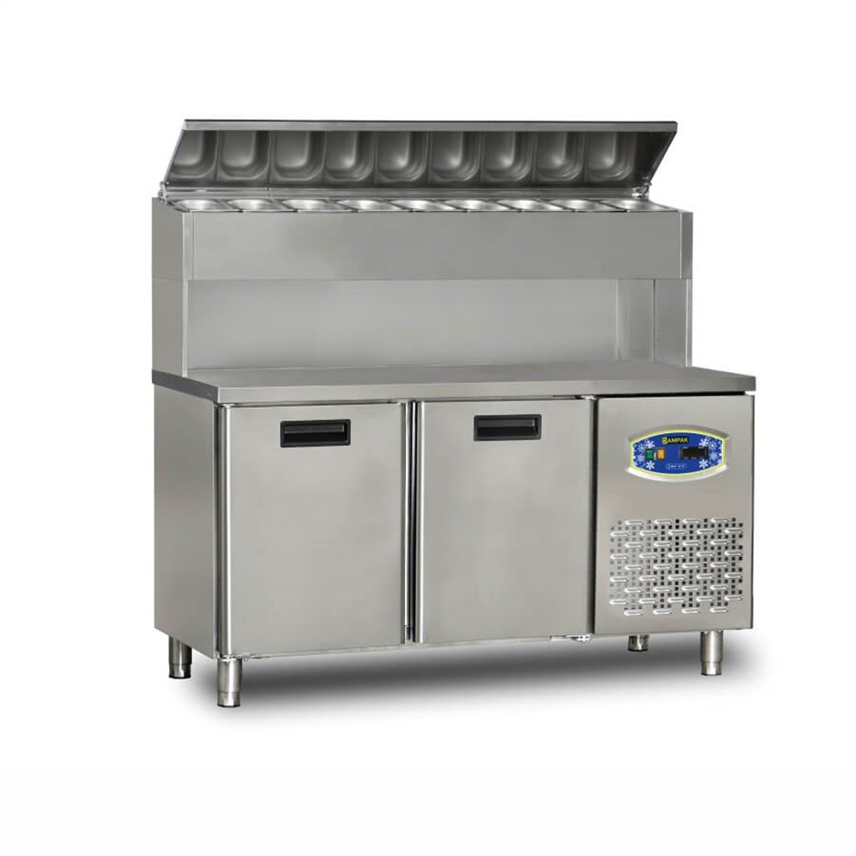 Dampak 2 Kapılı Pizza Hazırlık Buzdolabı, Yüksek Model 150x70x133 22TBF2S-PY70 (22TBF2S-PY70)