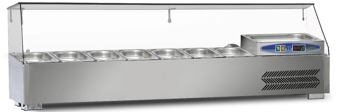 Dampak Soğutmalı Set Üstü Saladbar 7 Küvetli 150x35x40 cm 22SBS07-15 (22SBS07-15)