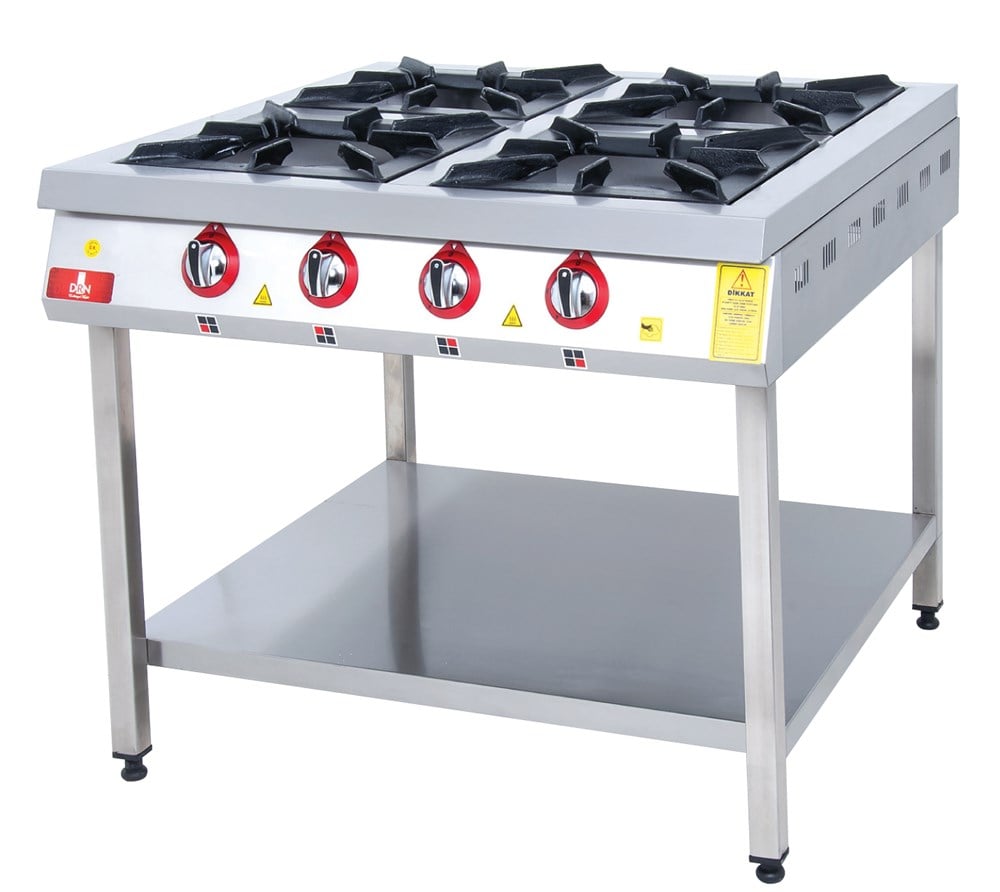 DRN 4 Lü Taban Raflı Ocak Gazlı ve Lpg Li 100x104x85 Cm DRNKF-1010 (DRNKF-1010)