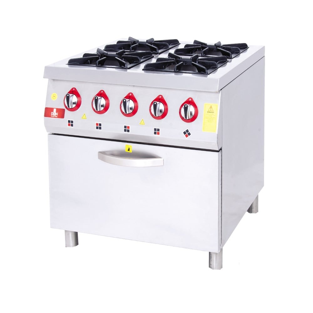 DRN 4 Lü Kuzine 4 Ocak 1 Fırın Gazlı ve Lpg Li 80x94x85 Cm DRNKU-8090 (DRNKU-8090)