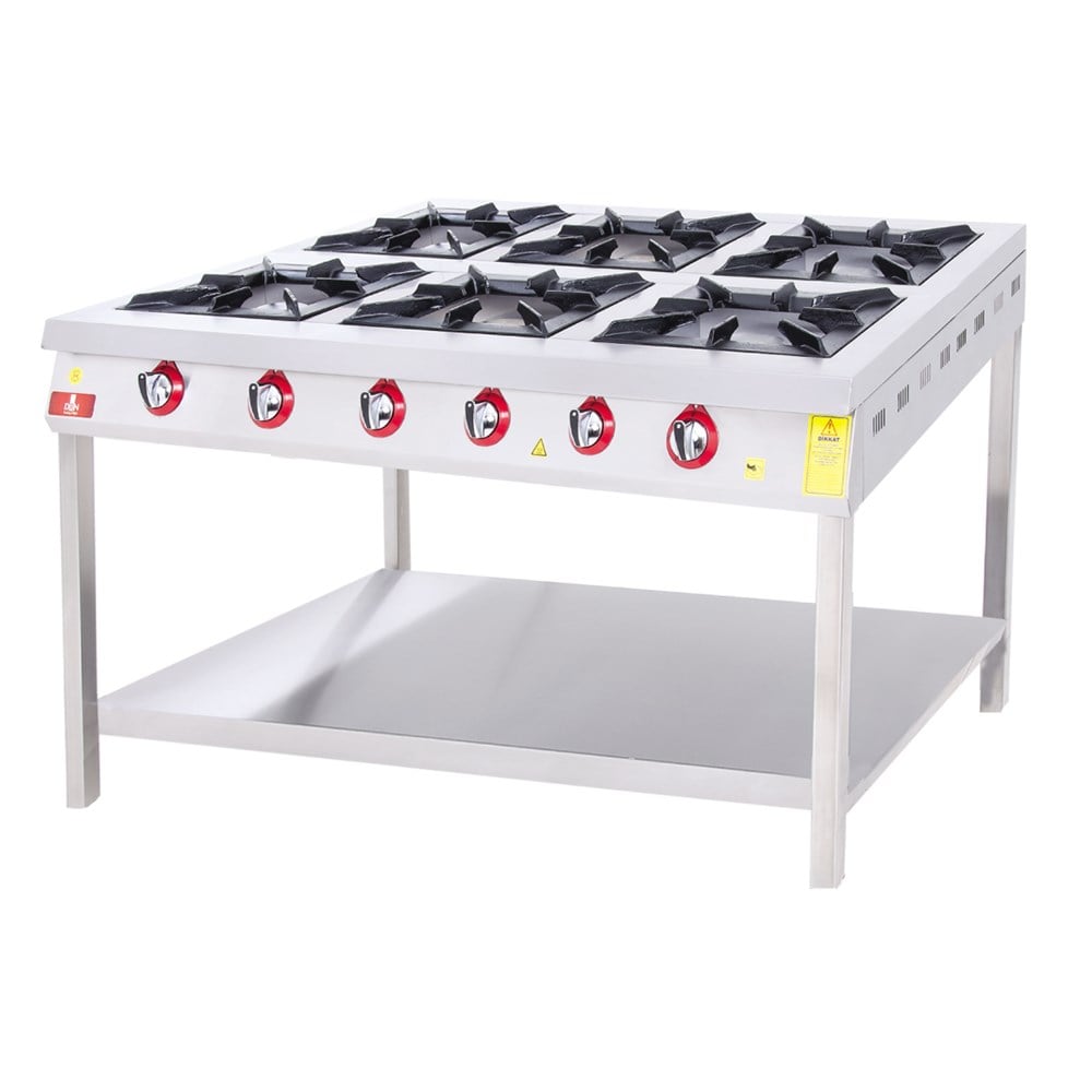 DRN 6 Lı Taban Raflı Ocak Gazlı ve Lpg Li 130x84x85 Cm DRNLOA-6 (DRNLOA-6)