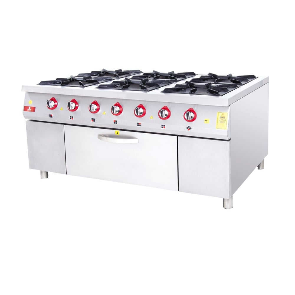 DRN 6 Lı Kuzine 6 Ocak 1 Fırın Gazlı ve Lpg Li 120x94x85 Cm DRNKU-1290 (DRNKU-1290)