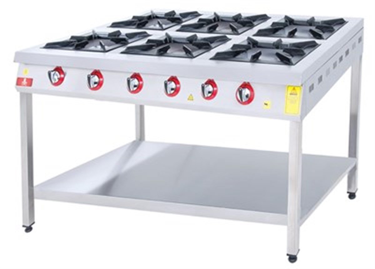 DRN 6 Lı Taban Raflı Ocak Gazlı ve Lpg Li 120x94x85 Cm DRNKF-1290 (DRNKF-1290)