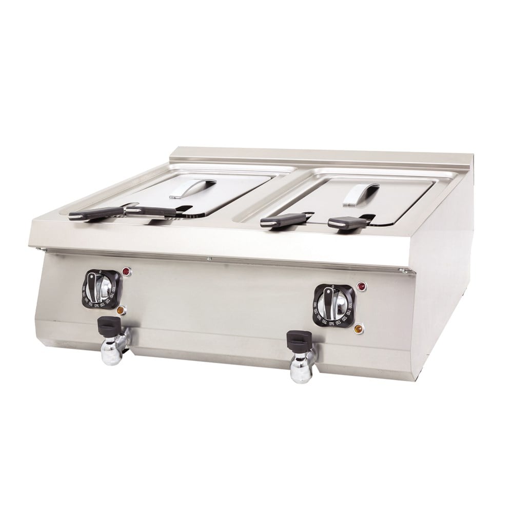 DRN 9+9 Litre Fritöz Elektrikli Set Üstü 80x73x30 cm DRNEF-8070 (DRNEF-8070)