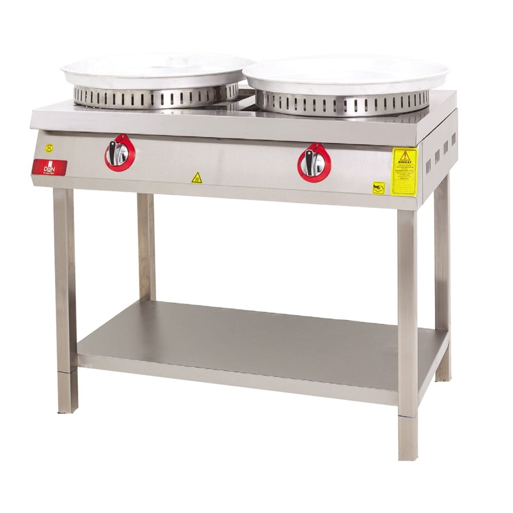 DRN Gazlı Tantuni Ocağı İkili Taban Raflı 120x50x90 cm DRNSCTT-2 (DRNSCTT-2)