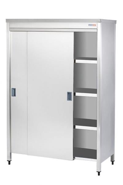 Paslanmaz Depolama Dolabı Sürgü Kapılı 3 Ara Raflı 120x60x180 ED612D (ED612D)