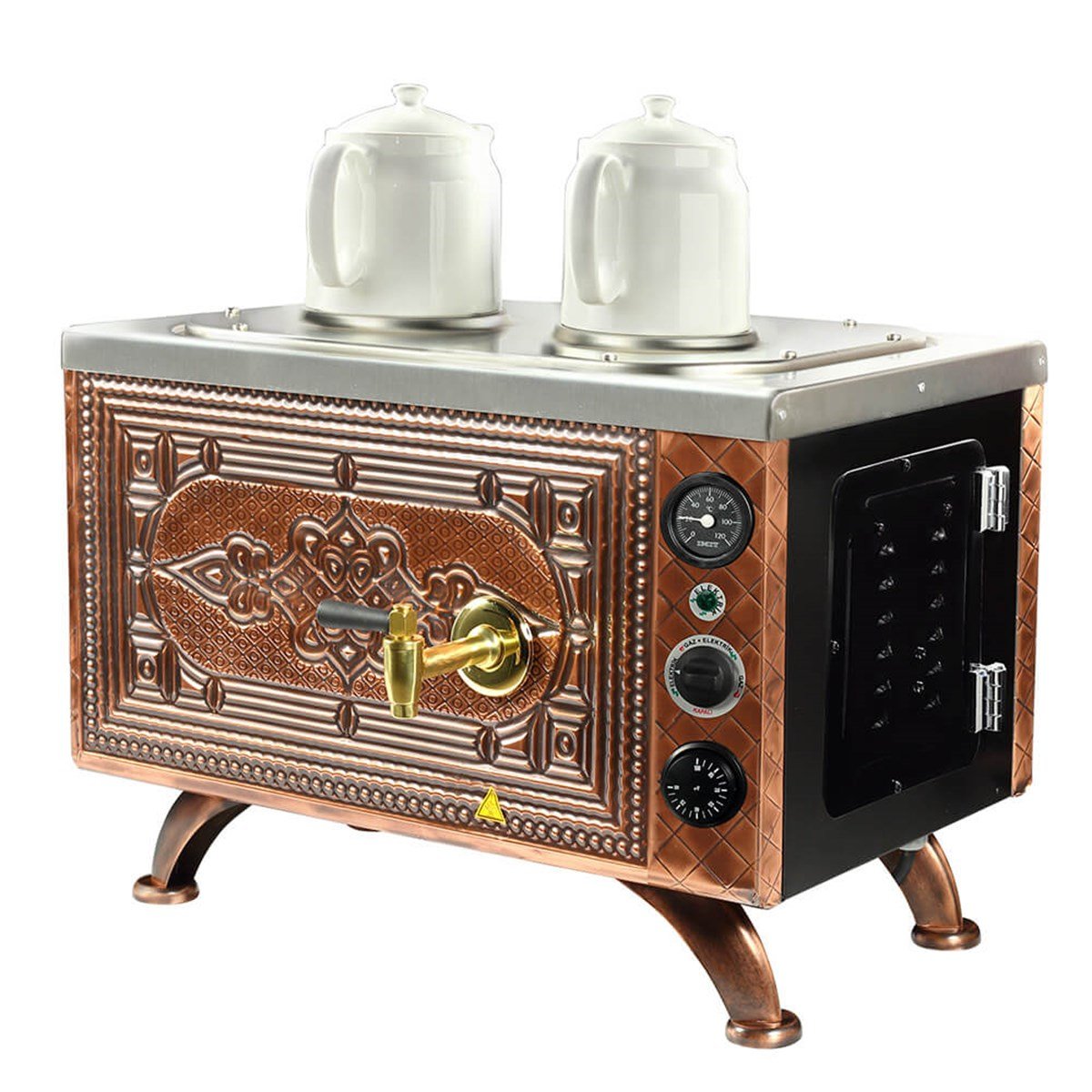 Ateşe Efes Analog Elektrikli 2 Demlikli Çay Makinesi (RETRO EAE2) (RETRO EAE2)