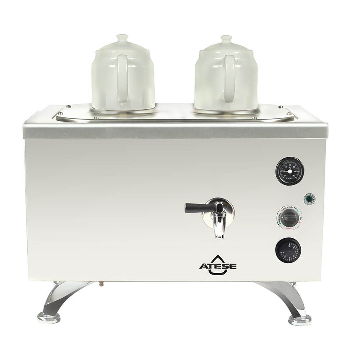 Ateşe Efes Analog Elektrikli 2 Demlikli Çay Makinesi (INOX EAE2) (INOX EAE2)