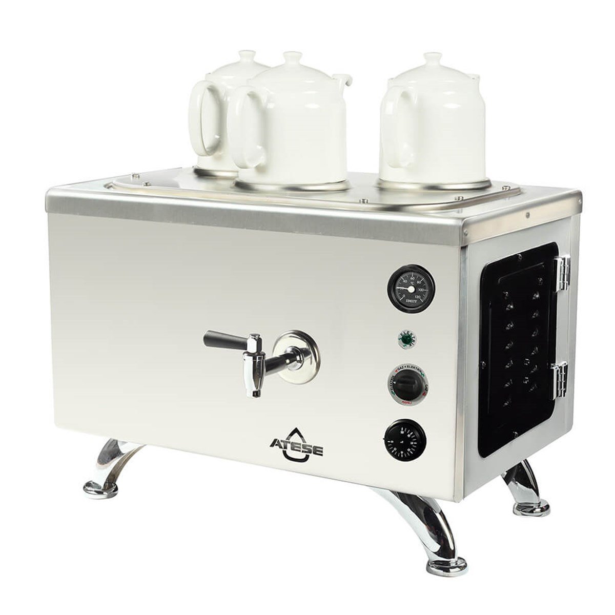 Ateşe Efes Analog Elektrikli 3 Demlikli Çay Makinesi (INOX EAE3) (INOX EAE3)