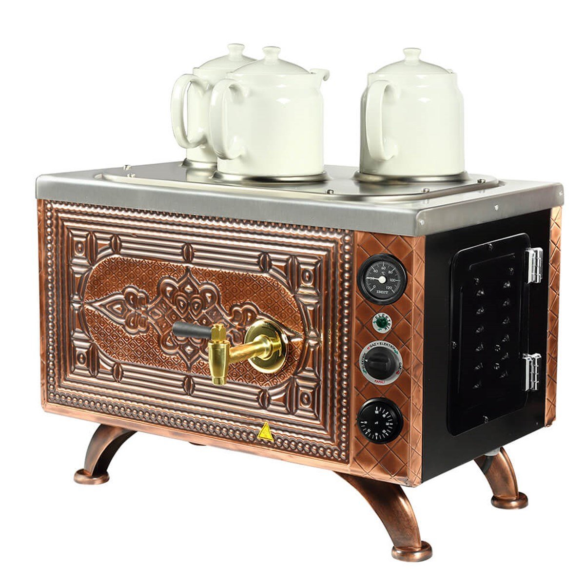 Ateşe Efes Analog Elektrikli 3 Demlikli Çay Makinesi (RETRO EAE3) (RETRO EAE3)