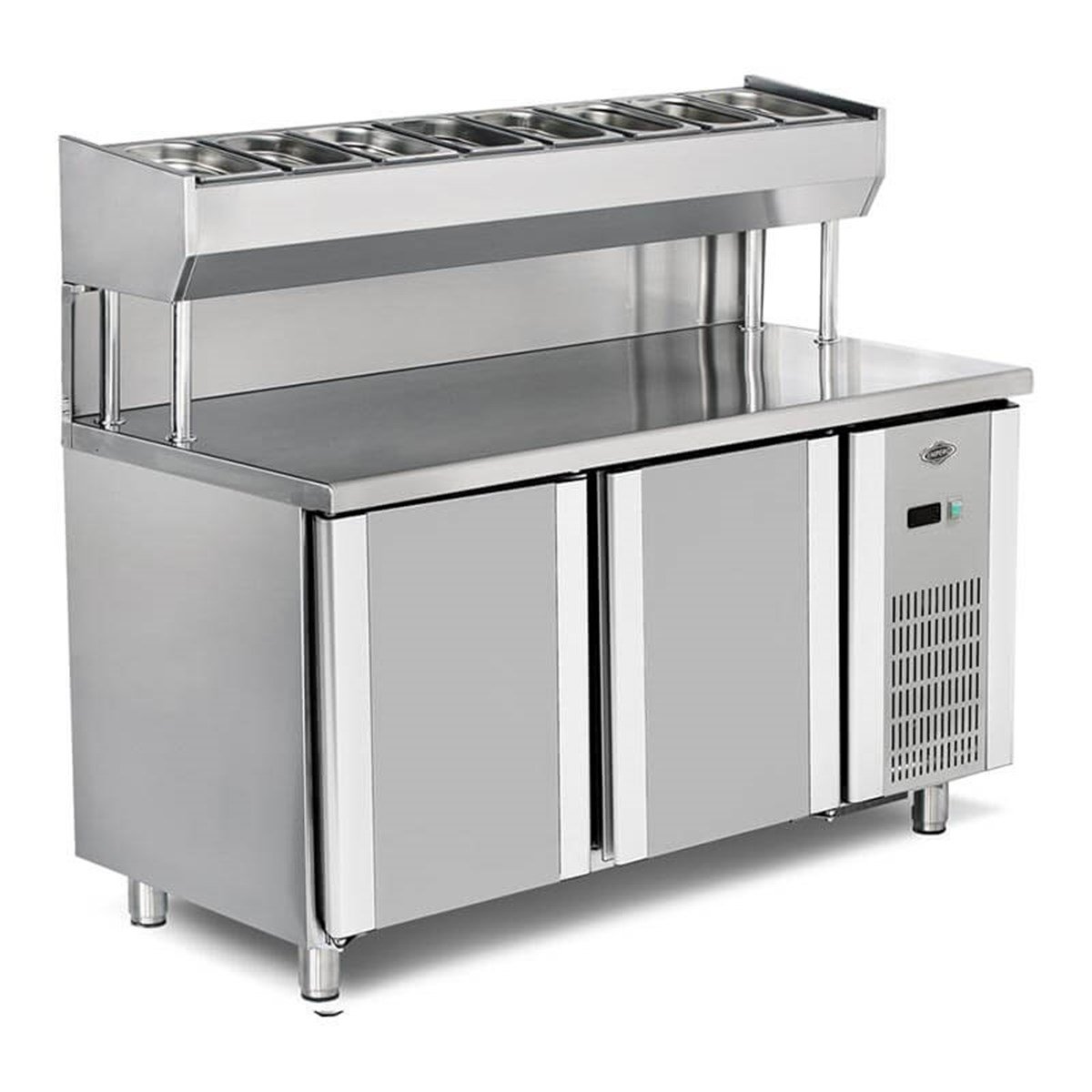 Empero Pizza Hazırlık Dolabı 2 Kapılı Dıştan Soğutmalı 150x80x85 cm EMP.150.80.01-PSY (EMP.150.80.01-PSY)