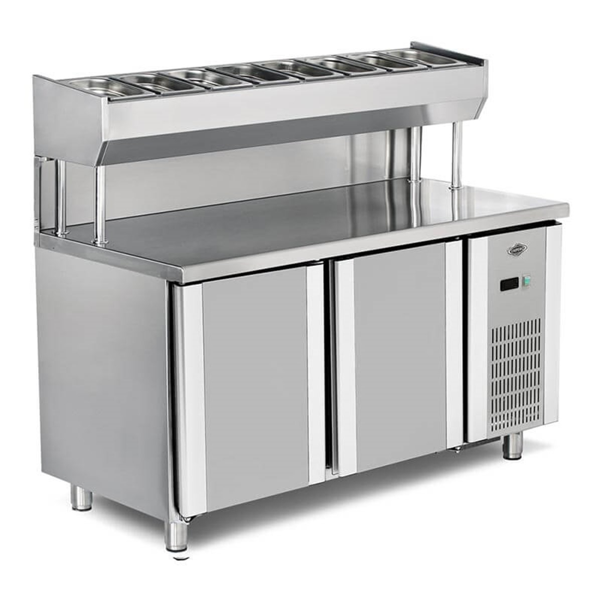 Empero Pizza Hazırlık Dolabı 2 Kapılı Dıştan Soğutmalı 150x80x85 cm EMP.150.80.01-PSY (EMP.150.80.01-PSY)