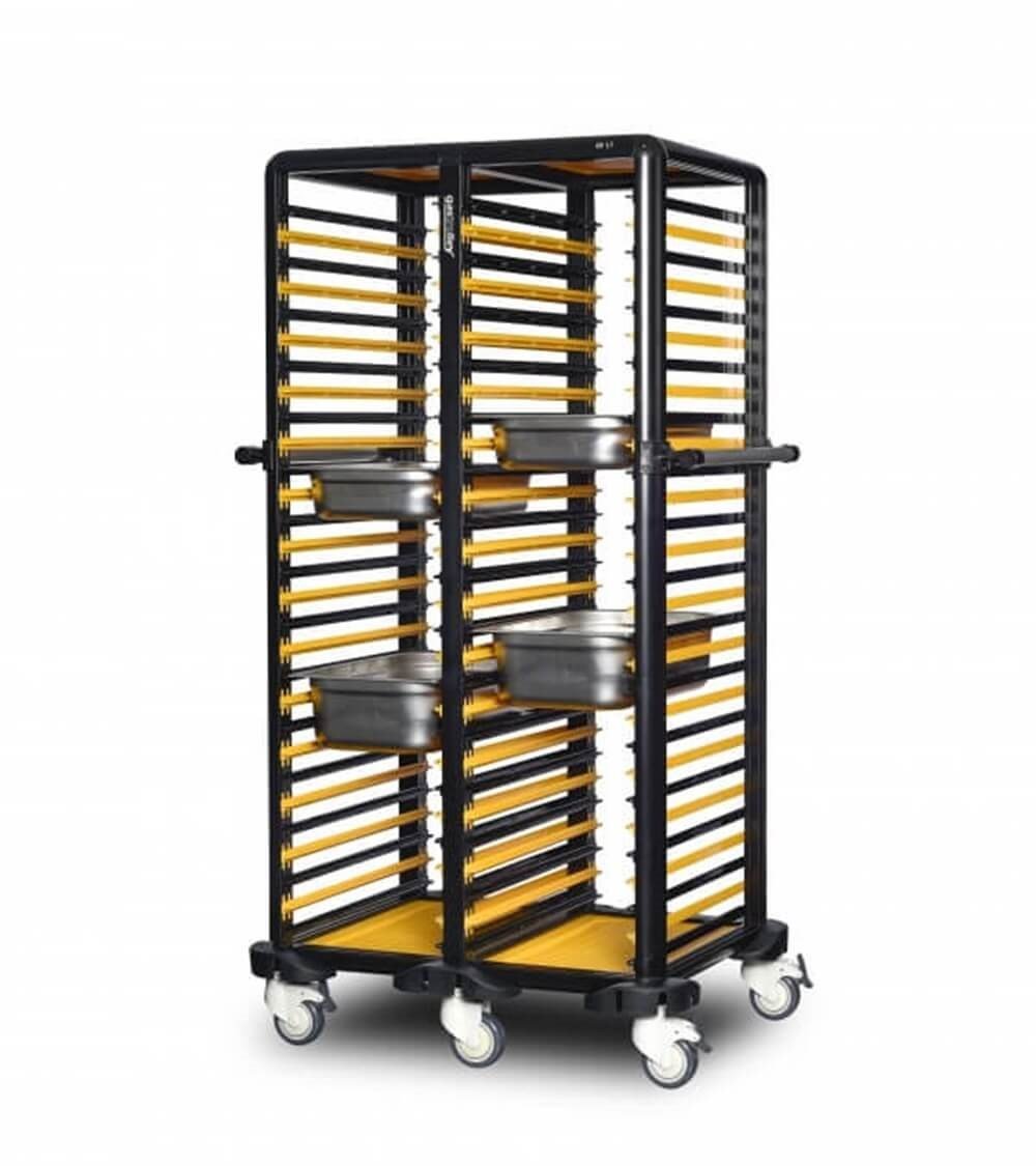 Gastrolley İkili Küvet Taşıma Arabası 29+29 Raflı Etrafı Açık 93x71x174 G.GN.150.D.1 (G.GN.150.D.1)