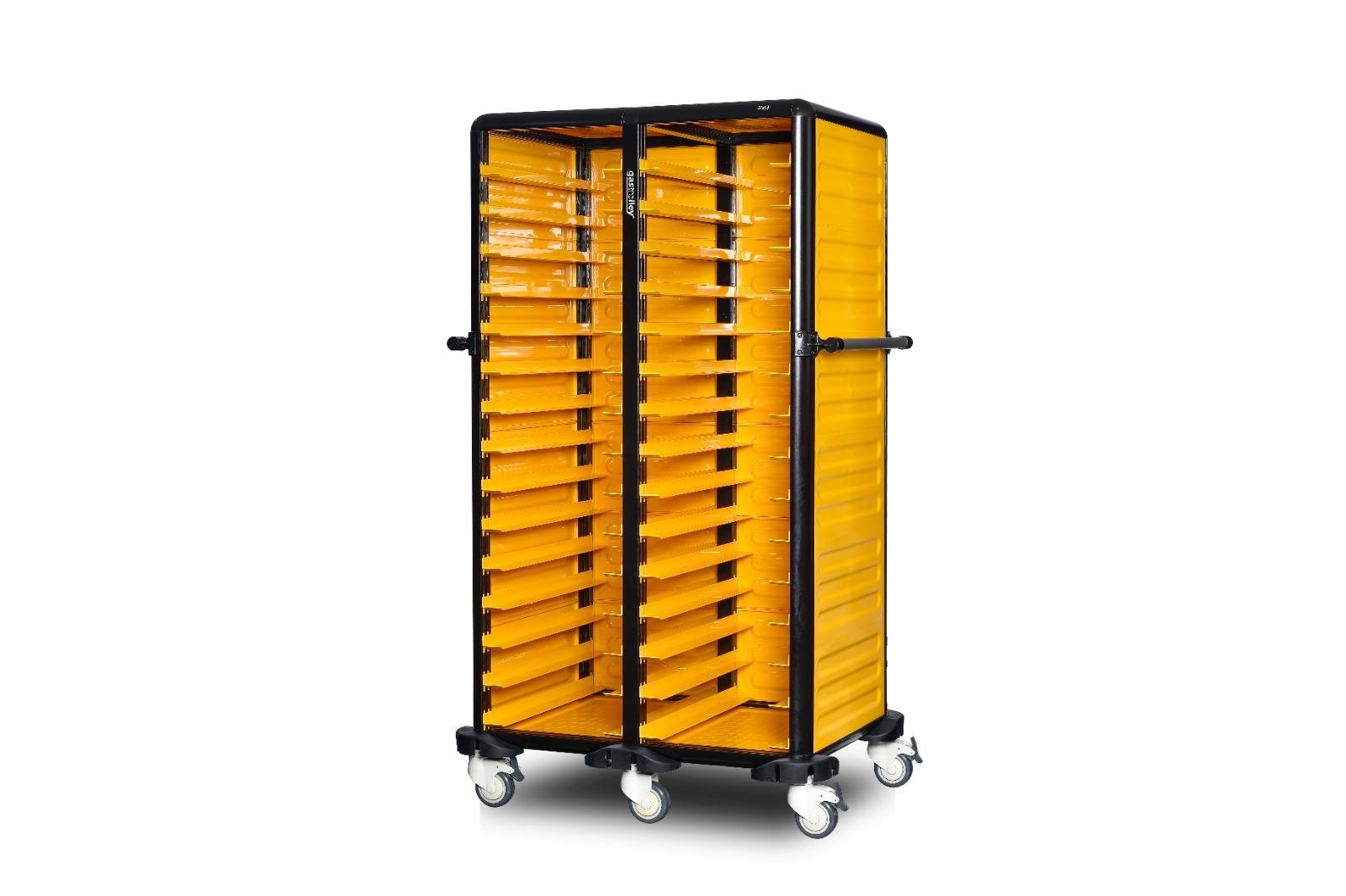 Gastrolley İkili Küvet Taşıma Arabası 60 Raflı İki Yanı + Arka Kapalı 93x78x174 G.GN.150.D.3 (G.GN.150.D.3)