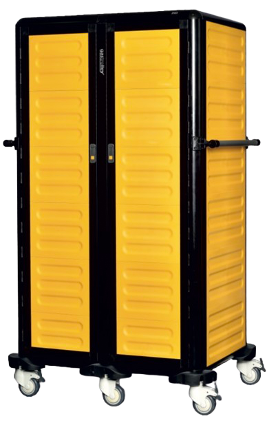 Gastrolley İkili Küvet Taşıma Arabası 58 Raflı İki Yanı Kapalı + Arka Kapılı + Kapılı 93x78x174 G.GN.150.D.4 (G.GN.150.D.4)