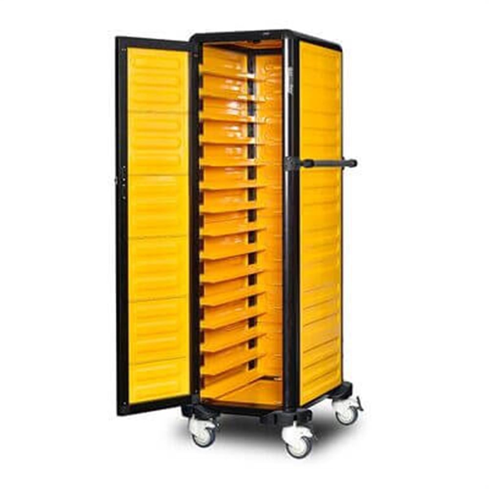 Gastrolley Tepsi Taşıma Arabası 15 Raflı 2 Yanı+Arka Kapalı+Kapılı 57x75x174 G.ST.150.S.4 (G.ST.150.S.4)