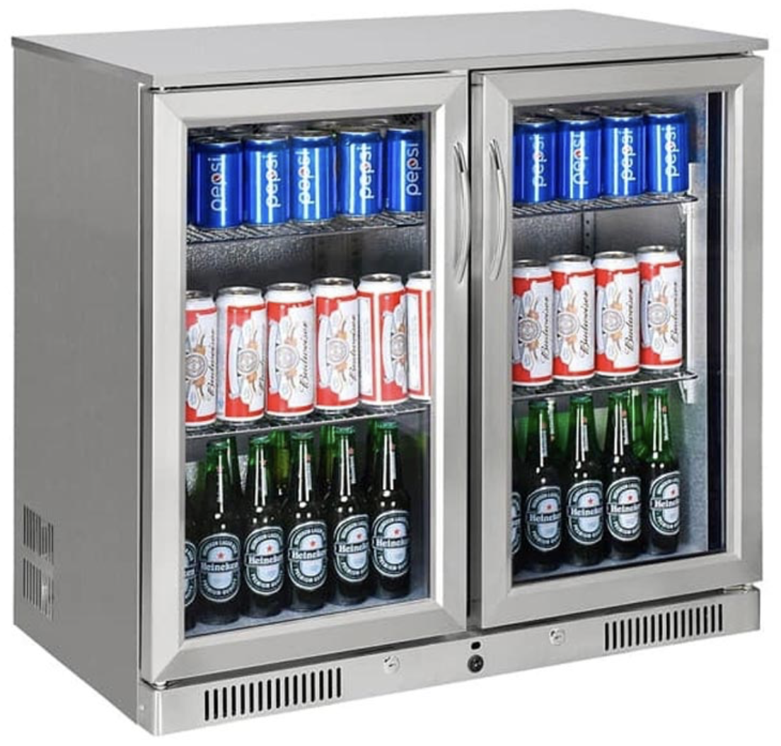 Gtech Paslanmaz Bar Arkası 2 Kapılı Şişe Soğutucu SC-228F-S (SC-228F-S)