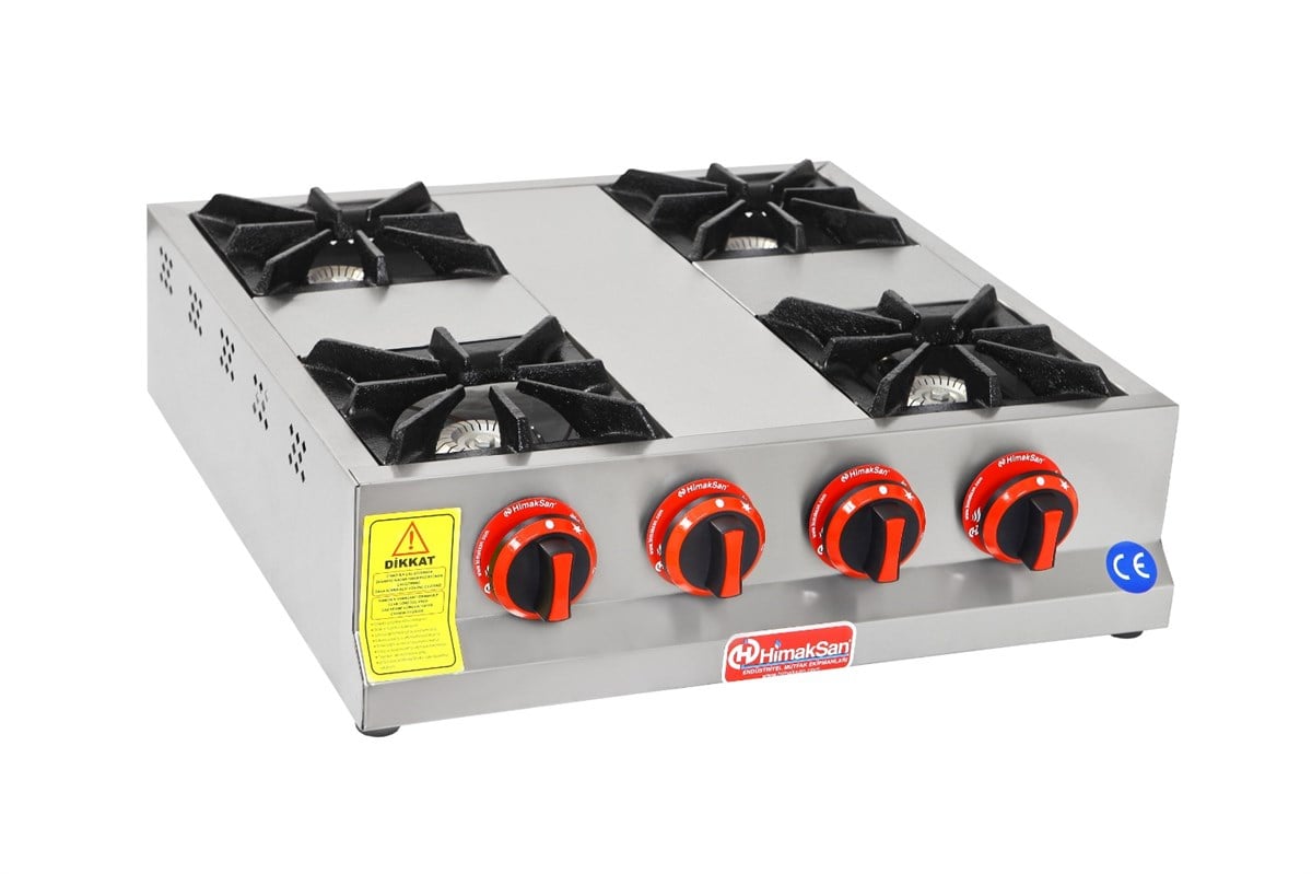 Himaksan 4 Lü Ocak Set Üstü Gaz ve LPG Li Ekonomik 60x60x14 cm HMK-MN 4 (HMK-MN 4)