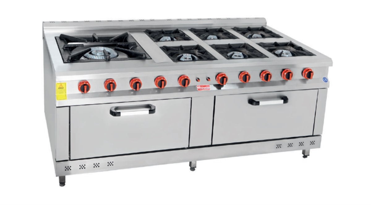 Himaksan 6 Lı Kuzine 6 Ocak 2 Fırın 60x60 Kazan Ocaklı Gazlı ve Lpg Li 200X100X85 Cm HMK-KZG 2016 (HMK-KZG 2016)