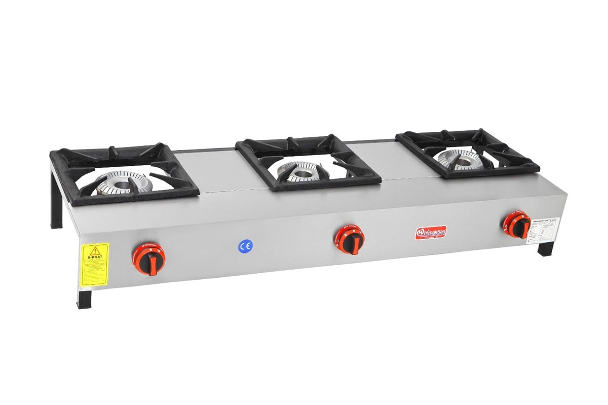 Himaksan 3 Lü Kısa Lokanta Ocağı Gazlı ve Lpg Li 139X45x25 Cm HMK-LKK-3 (HMK-LKK-3)