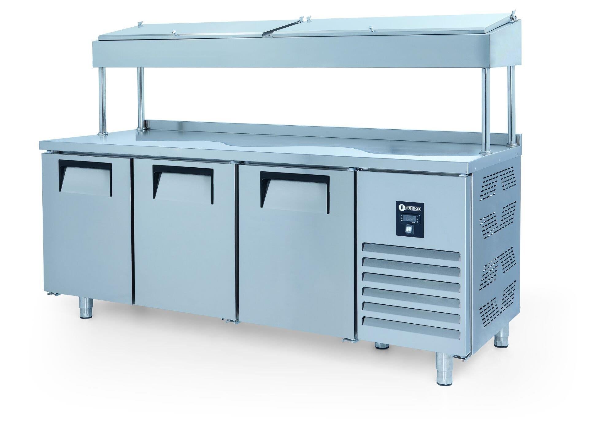İceinox 3 Kapılı Pizza Hazırlık Dolabı Yüksek Ayaklı PTS-H 440 CR (PTS-H 440 CR)