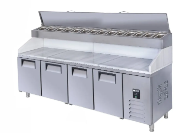 Iceinox Make Up Buzdolabı 4 Kapılı Mermerli 250x70x130 cm PTS HM 650 CR (PTS HM 650 CR)