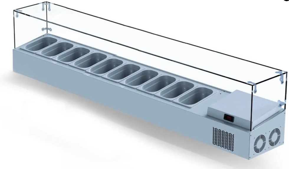 Iceinox Set Üstü Saladbar 10 Küvetli 200x34x45 cm VTP 200 GL (VTP 200 GL)