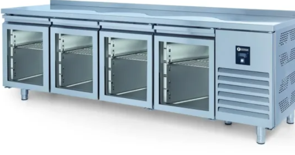İceinox Tezgah Tip 4 Cam Kapılı Buzdolabı Snack seri - 250x60x85 Cm CTS 560 CR-UG (CTS 560 CR-UG)