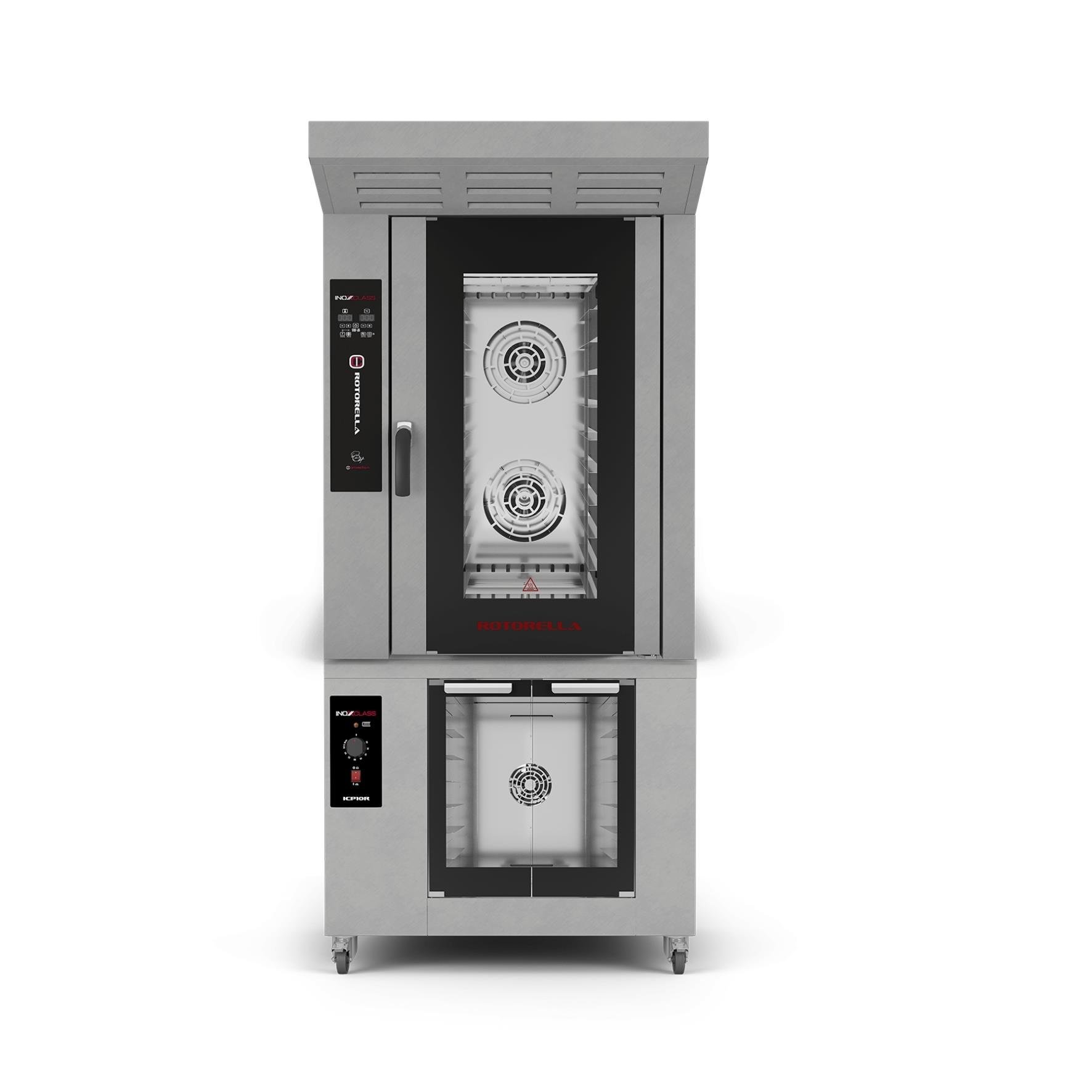 İnoxclass 10 Tepsili Döner Fırın Konveksiyonel Elektrikli Davlumbaz+Mayalandırma R10E+ICP+10R SET (R-10E+ICP+10R )
