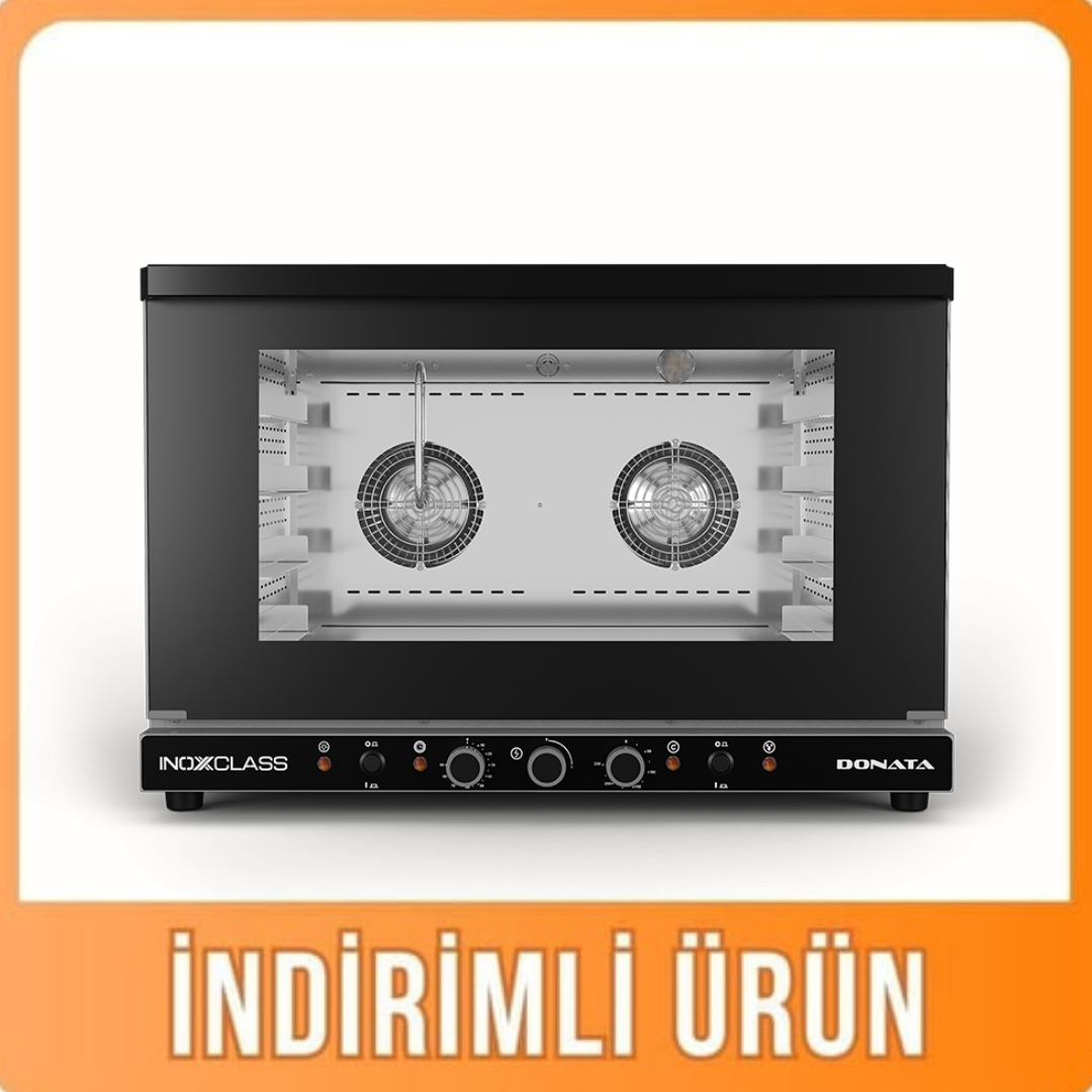 İnoxclass 4 Tepsili Patisserie Fırın, Manuel Elektrikli Çift Fanlı Donata D04EFD (D04EFD)
