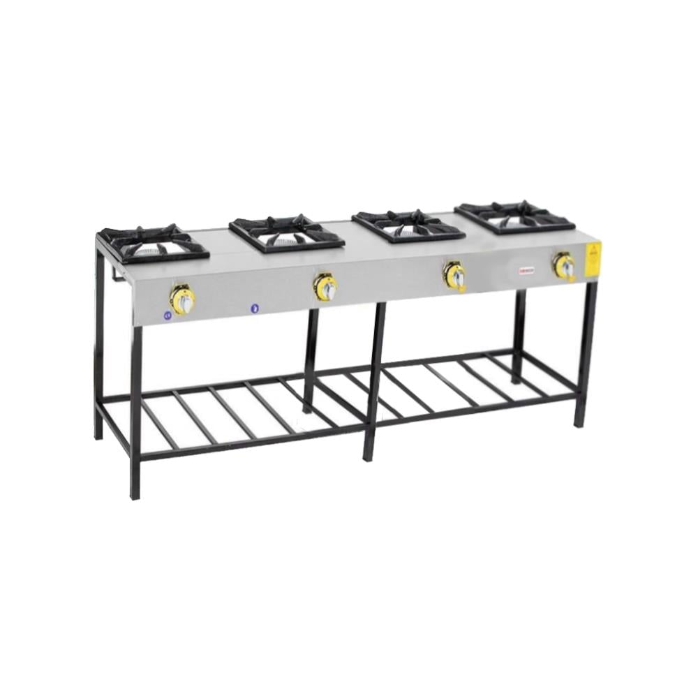 İnoxmaster 4 Lü Lokanta Ocağı Yüksek Ayak Gazlı ve Lpg Li 192x45x70 Cm İMR-LKY-4 (İMR-LKY-4)