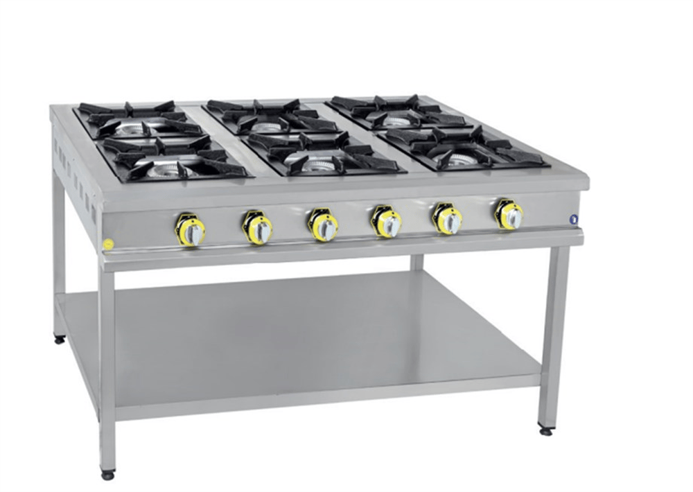 İnoxmaster 6 Lı Taban Raflı Ocak Gazlı ve Lpg Li 150X100X85 Cm İMR-TBOG-1510 (İMR-TBOG-1510)