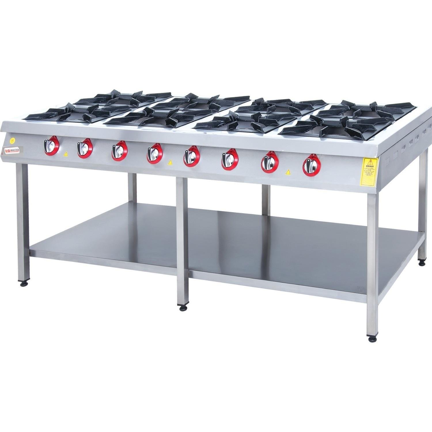 İnoxmaster 8 Li Taban Raflı Ocak Gazlı ve Lpg Li 200x100x85 Cm İMR-TBOG-2010 (İMR-TBOG-2010)