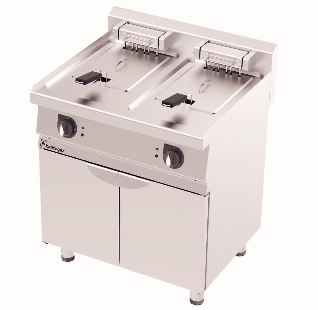 Kalitegaz Gazlı Fritöz 23+23 Litre Ce Belgeli 80x70x90 cm Alt Dolaplı FCS8070G Rinnova (FCS8070G)